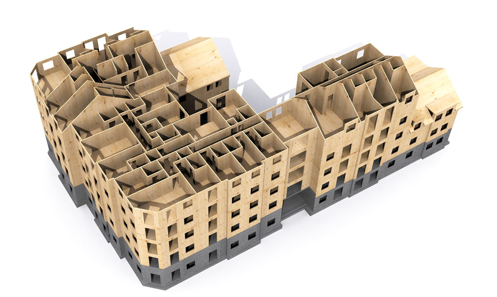 G-frame Structures, CLT, Cross Laminated Timber, Glulam, Hybrid Frame, Construction, Student Accommodation
